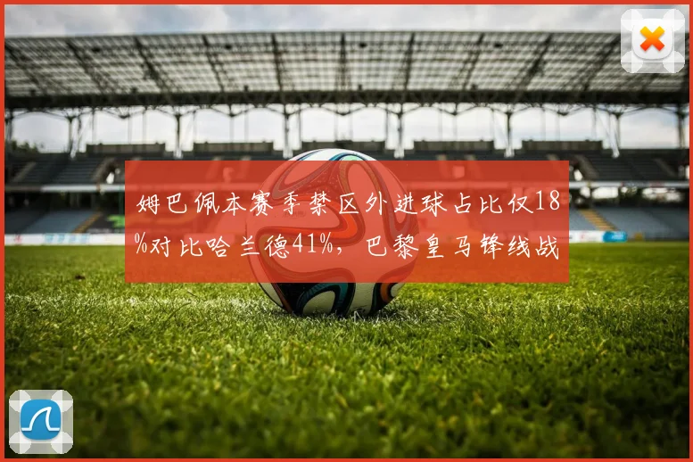 姆巴佩本赛季禁区外进球占比仅18%对比哈兰德41%，巴黎皇马锋线战术定位截然不同